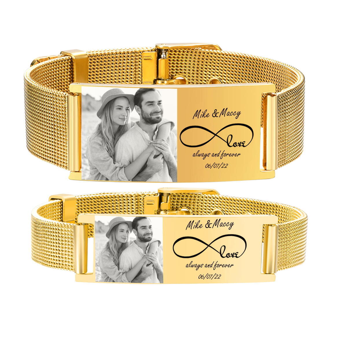 Stainless Mesh Band - Персонализированный ID браслет для женщин и